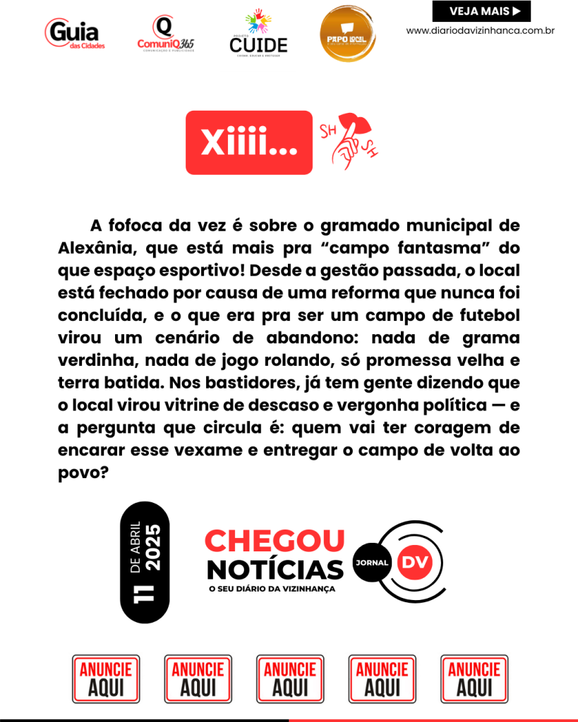 GRAMADO MUNICIPAL DE ALEXÂNIA SEGUE FECHADO DESDE A GESTÃO PASSADA