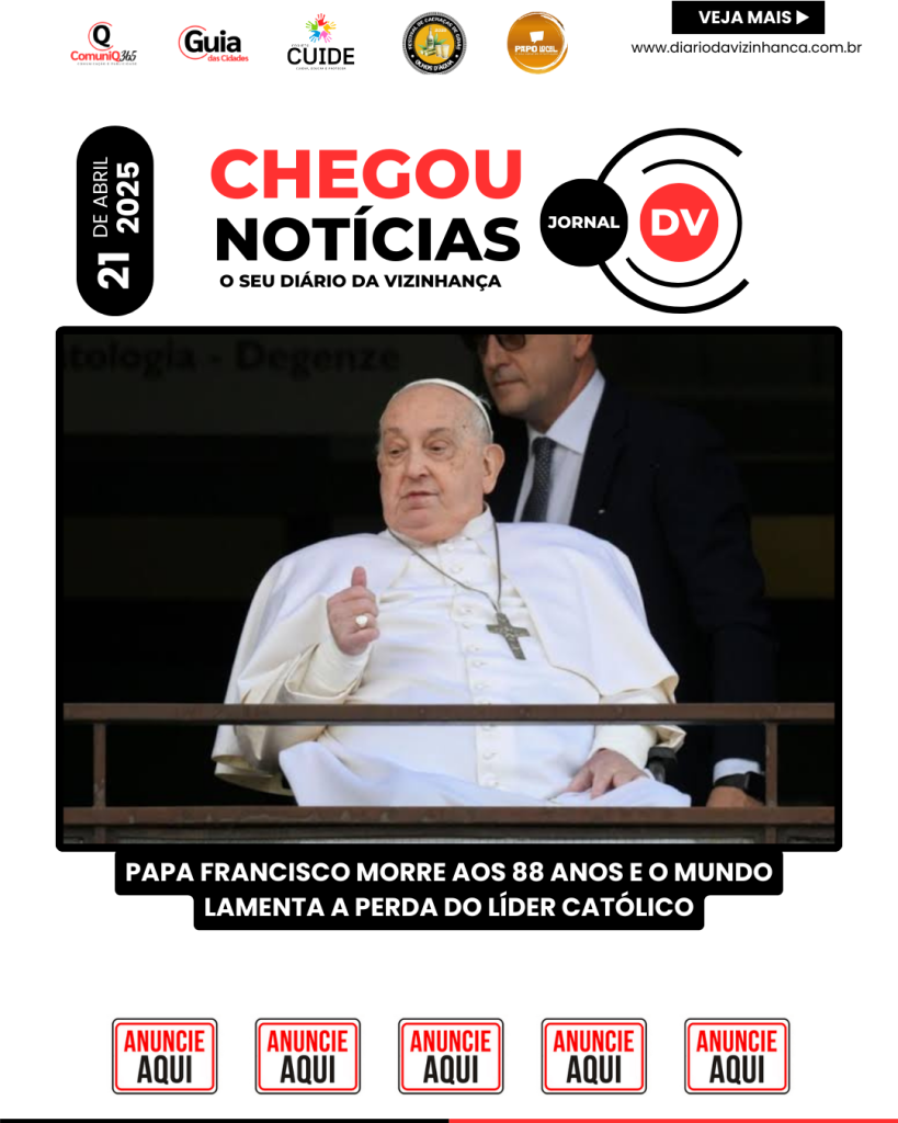 PAPA FRANCISCO MORRE AOS 88 ANOS E O MUNDO LAMENTA A PERDA DO LÍDER CATÓLICO