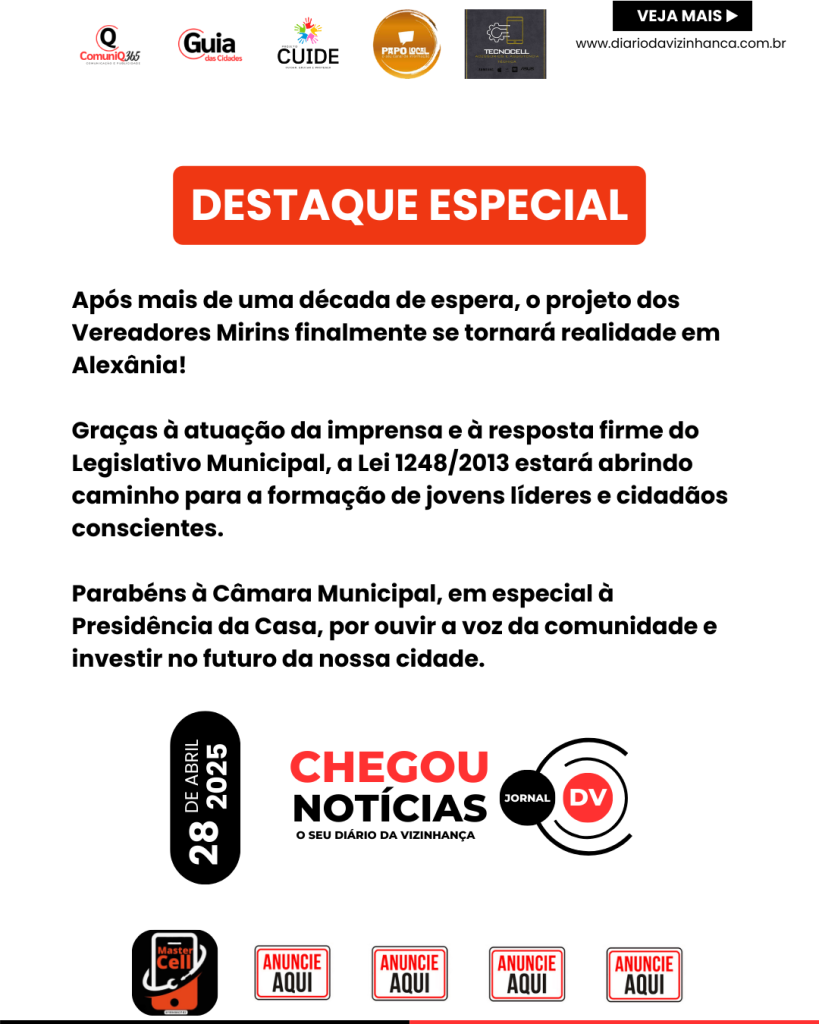 COM APOIO DA IMPRENSA, PROJETO DE VEREADORES MIRINS É TIRADO DO PAPEL EM ALEXÂNIA