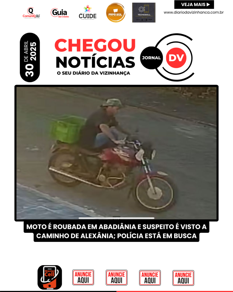 MOTO É ROUBADA EM ABADIÂNIA E SUSPEITO É VISTO A CAMINHO DE ALEXÂNIA; POLÍCIA ESTÁ EM BUSCA