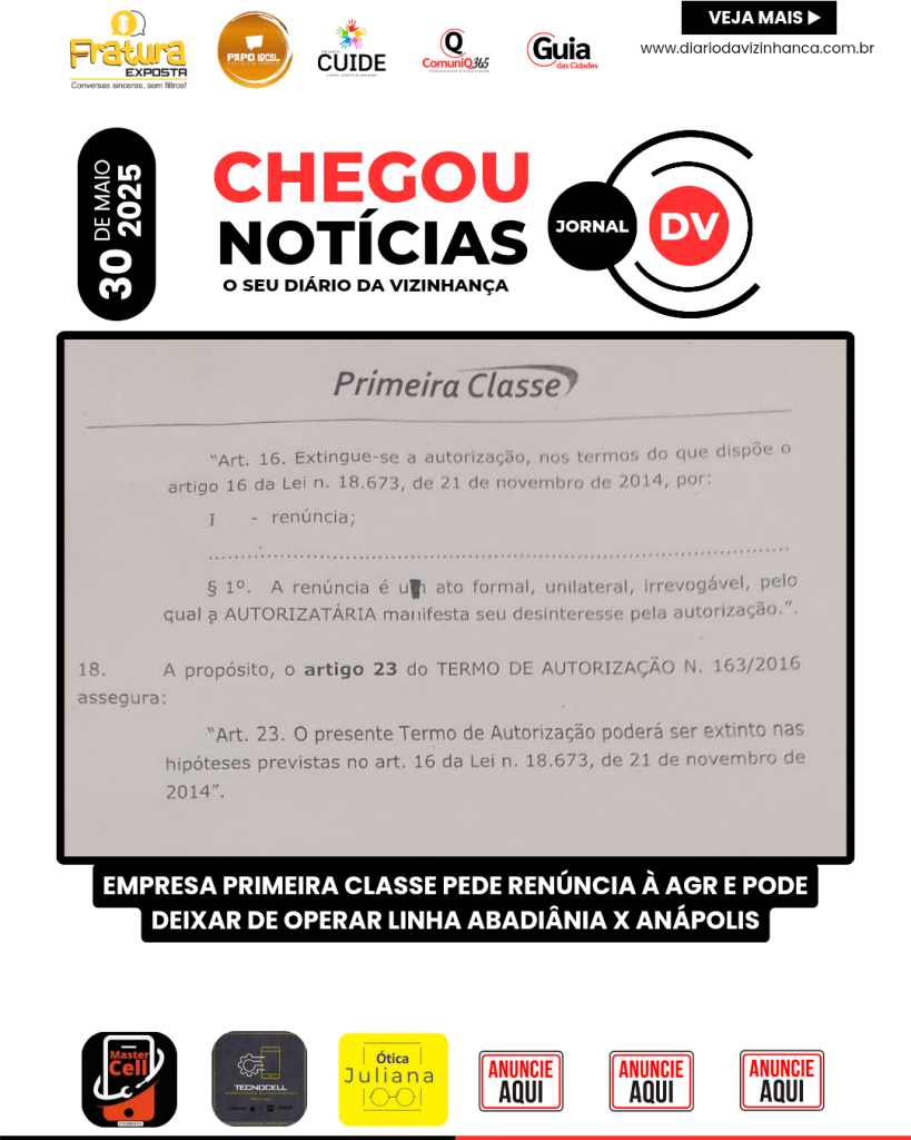 EMPRESA PRIMEIRA CLASSE PEDE RENÚNCIA À AGR E PODE DEIXAR DE OPERAR LINHA ABADIÂNIA X ANÁPOLIS