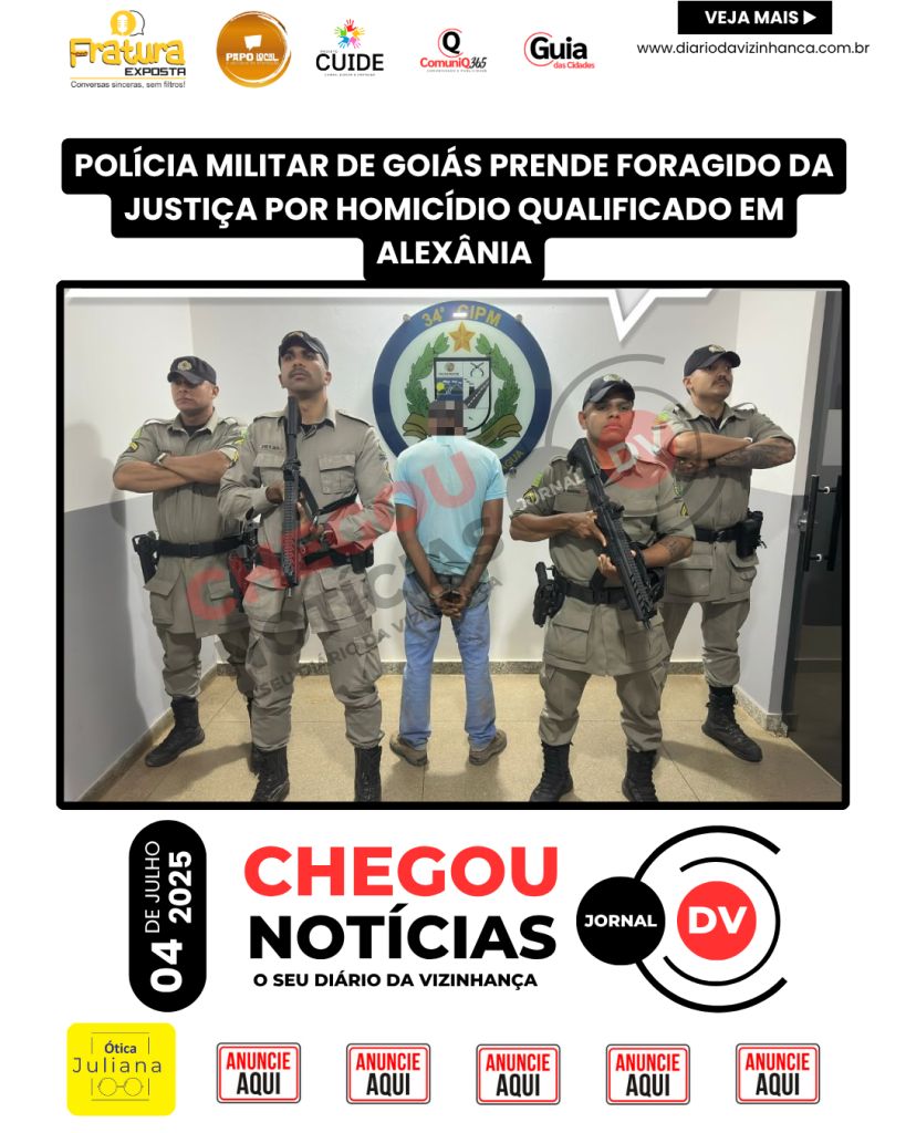 POLÍCIA MILITAR DE GOIÁS PRENDE FORAGIDO DA JUSTIÇA POR HOMICÍDIO QUALIFICADO EM ALEXÂNIA