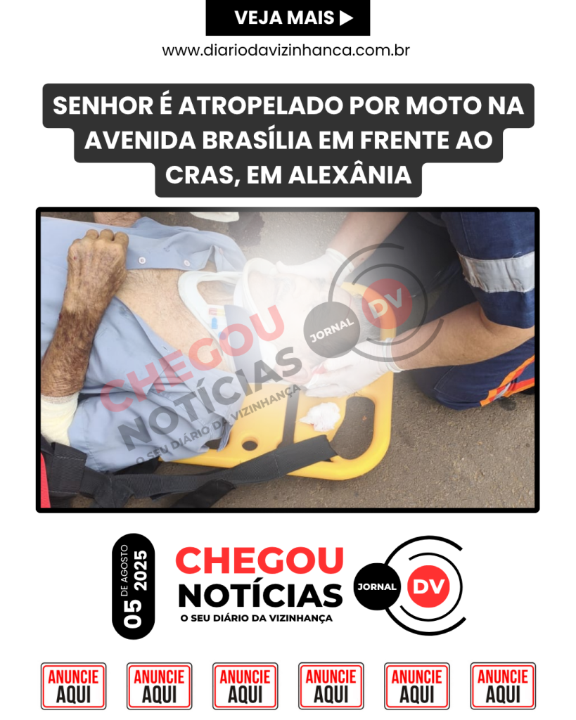 SENHOR É ATROPELADO POR MOTO NA AVENIDA BRASÍLIA EM FRENTE AO CRAS, EM ALEXÂNIA