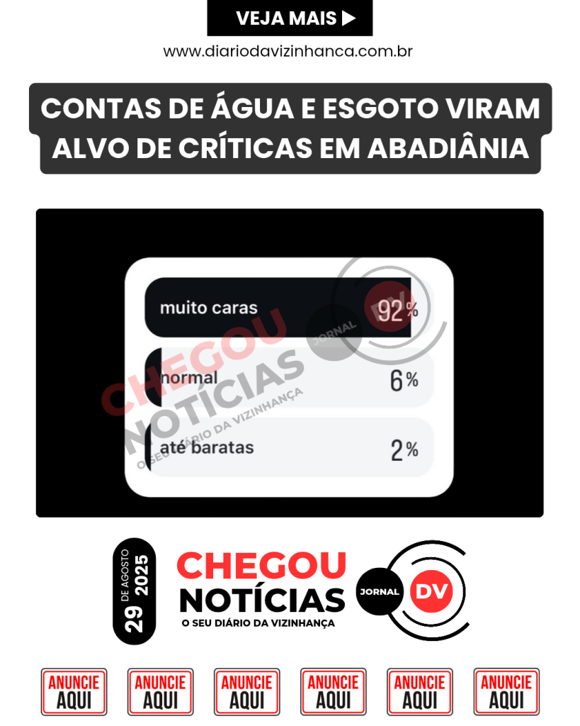 CONTAS DE ÁGUA E ESGOTO VIRAM ALVO DE CRÍTICAS EM ABADIÂNIA