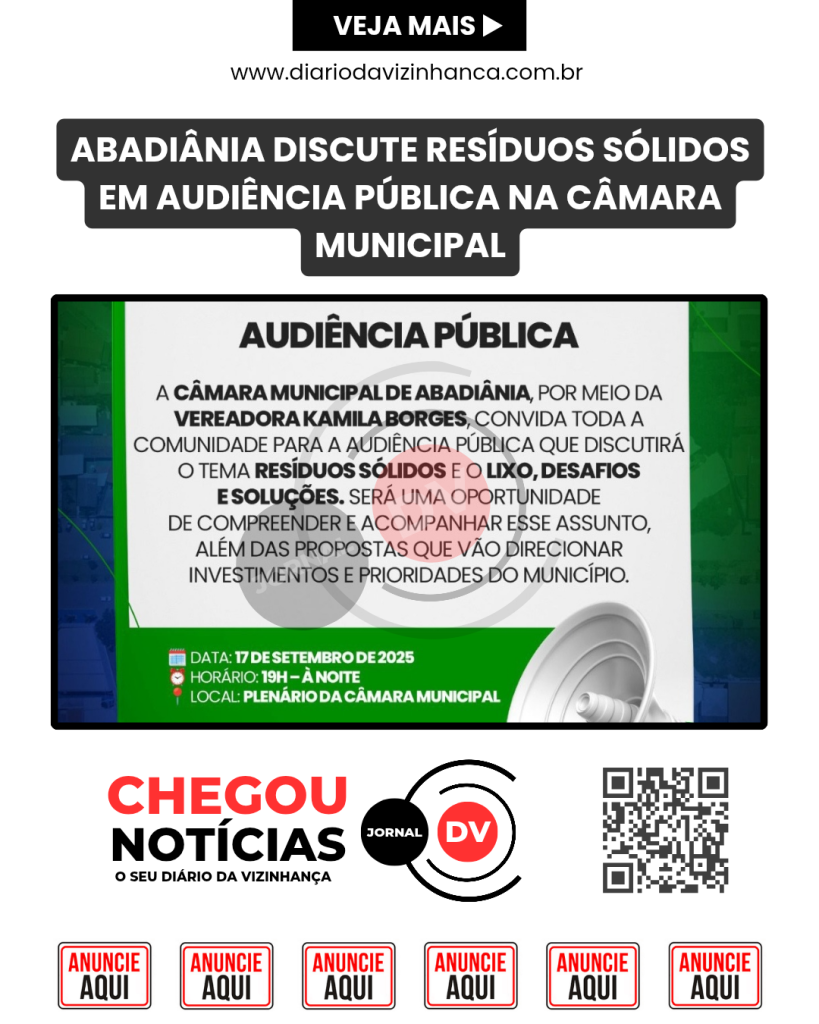 ABADIÂNIA DISCUTE RESÍDUOS SÓLIDOS EM AUDIÊNCIA PÚBLICA NA CÂMARA MUNICIPAL