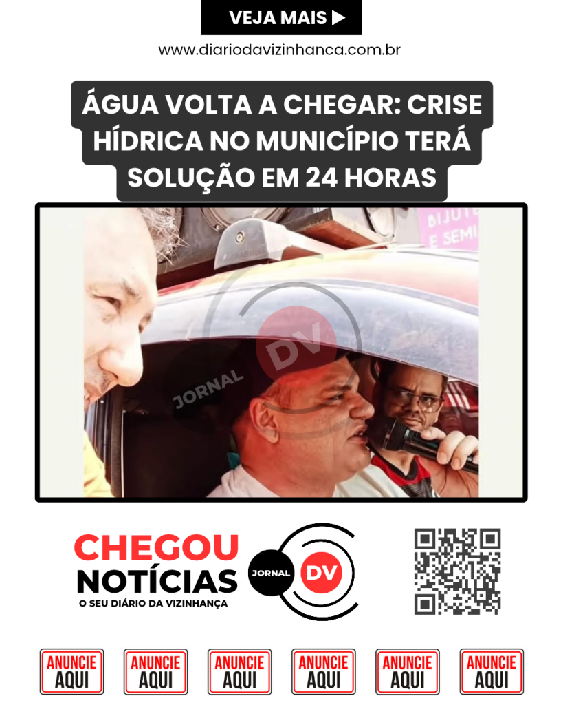 ÁGUA VOLTA A CHEGAR: CRISE HÍDRICA NO MUNICÍPIO TERÁ SOLUÇÃO EM 24 HORAS