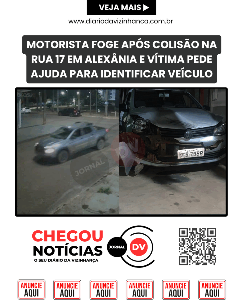 MOTORISTA FOGE APÓS COLISÃO NA RUA 17 EM ALEXÂNIA E VÍTIMA PEDE AJUDA PARA IDENTIFICAR VEÍCULO