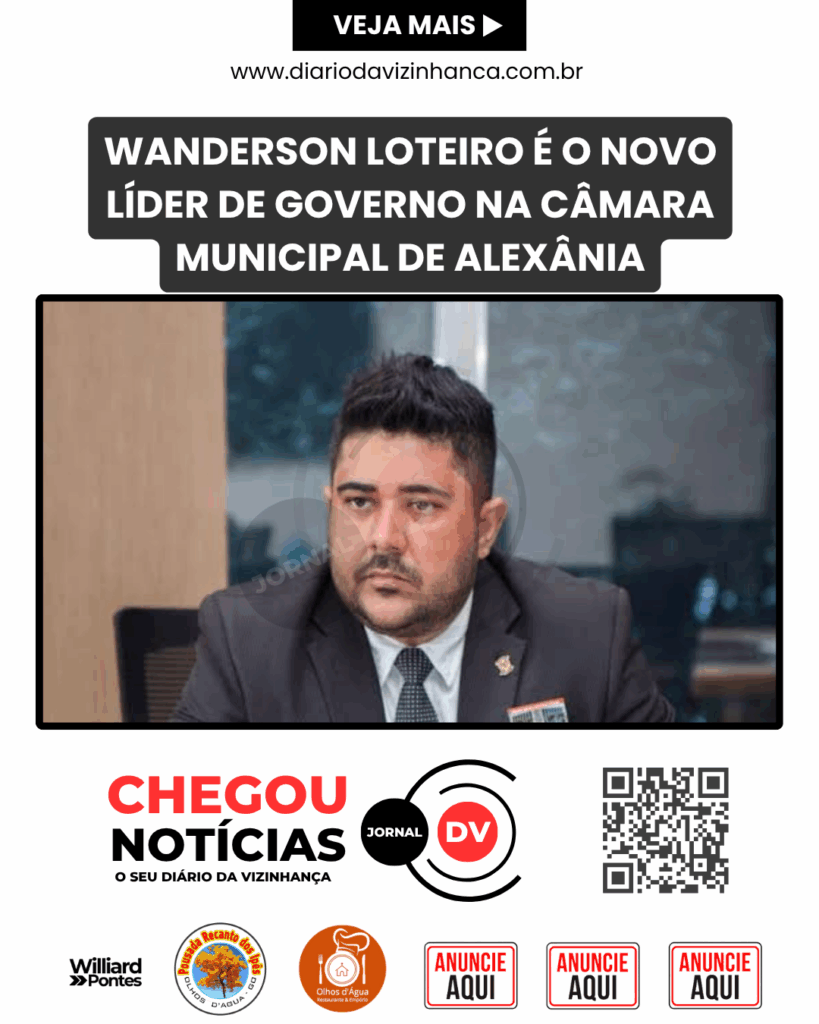 WANDERSON LOTEIRO É O NOVO LÍDER DE GOVERNO NA CÂMARA MUNICIPAL DE ALEXÂNIA