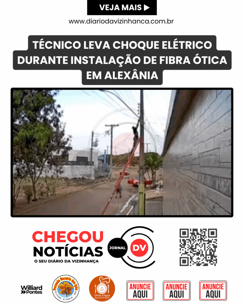 TÉCNICO LEVA CHOQUE ELÉTRICO DURANTE INSTALAÇÃO DE FIBRA ÓTICA EM ALEXÂNIA