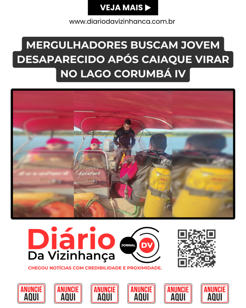 MERGULHADORES BUSCAM JOVEM DESAPARECIDO APÓS CAIAQUE VIRAR NO LAGO CORUMBÁ IV