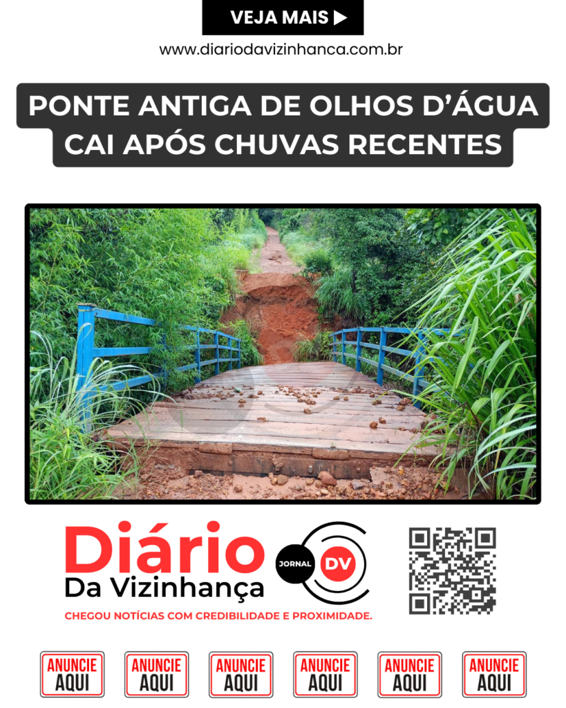 PONTE ANTIGA DE OLHOS D’ÁGUA CAI APÓS CHUVAS RECENTES