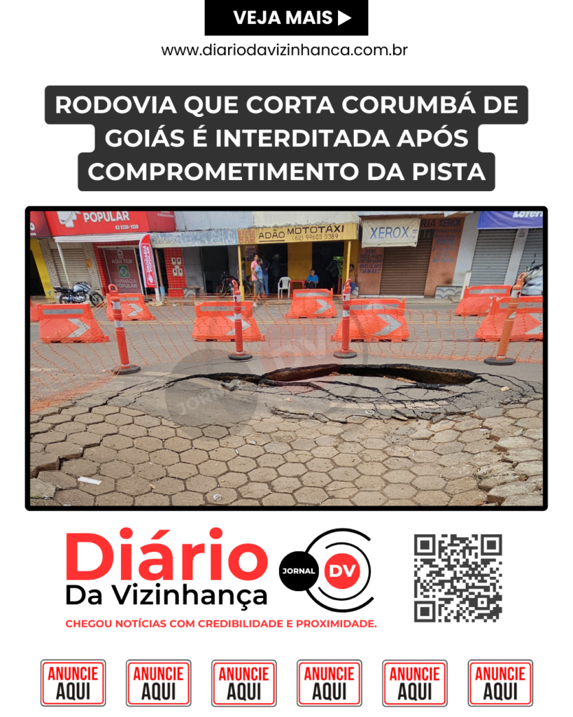 RODOVIA QUE CORTA CORUMBÁ DE GOIÁS É INTERDITADA APÓS COMPROMETIMENTO DA PISTA