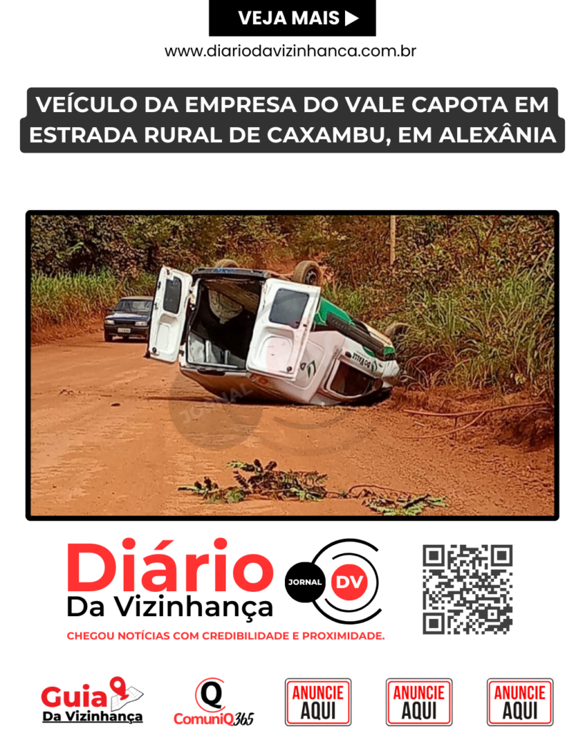 VEÍCULO DA EMPRESA DO VALE CAPOTA EM ESTRADA RURAL DE CAXAMBU, EM ALEXÂNIA