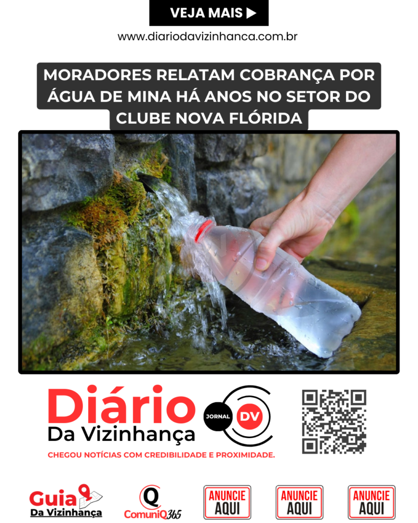 MORADORES RELATAM COBRANÇA POR ÁGUA DE MINA HÁ ANOS NO SETOR DO CLUBE NOVA FLÓRIDA