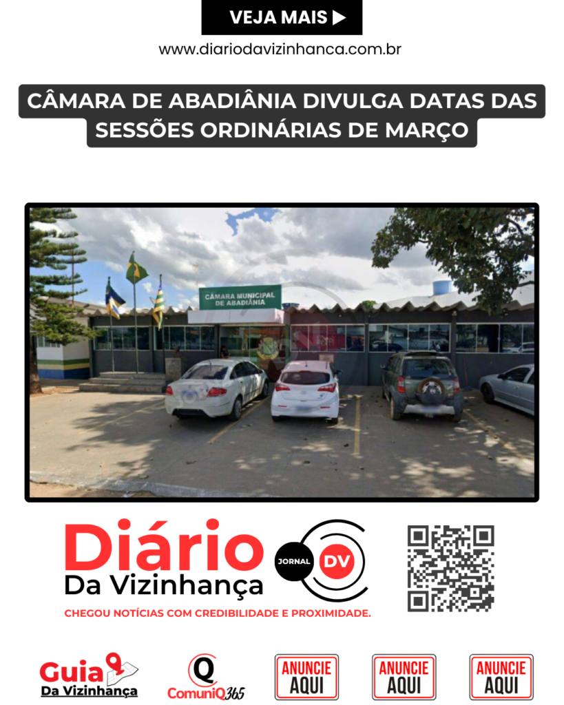 CÂMARA DE ABADIÂNIA DIVULGA DATAS DAS SESSÕES ORDINÁRIAS DE MARÇO
