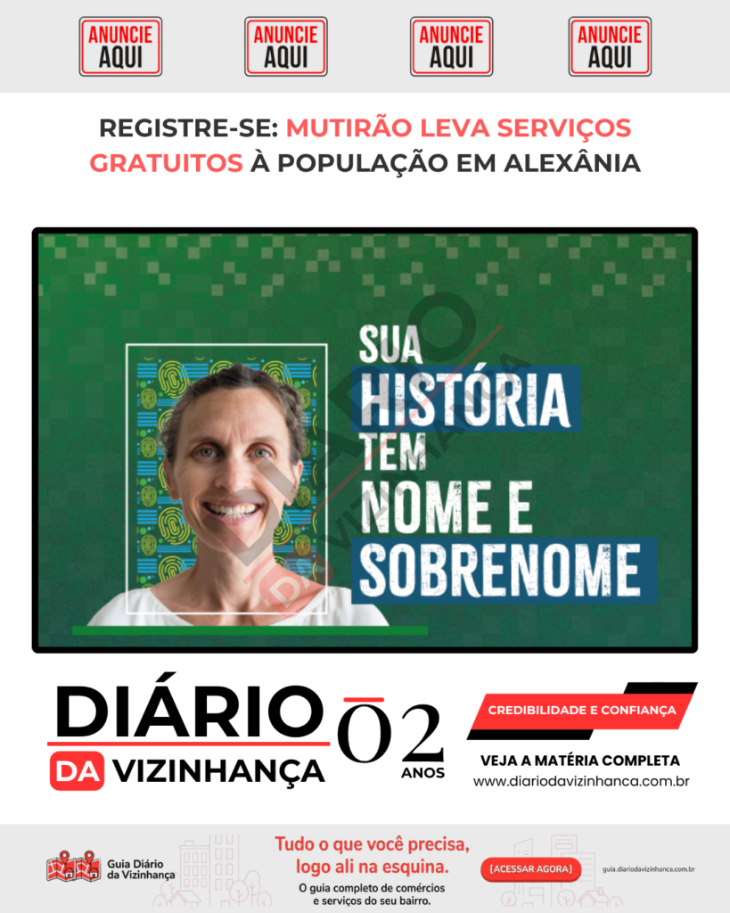REGISTRE-SE: MUTIRÃO LEVA SERVIÇOS GRATUITOS À POPULAÇÃO EM ALEXÂNIA