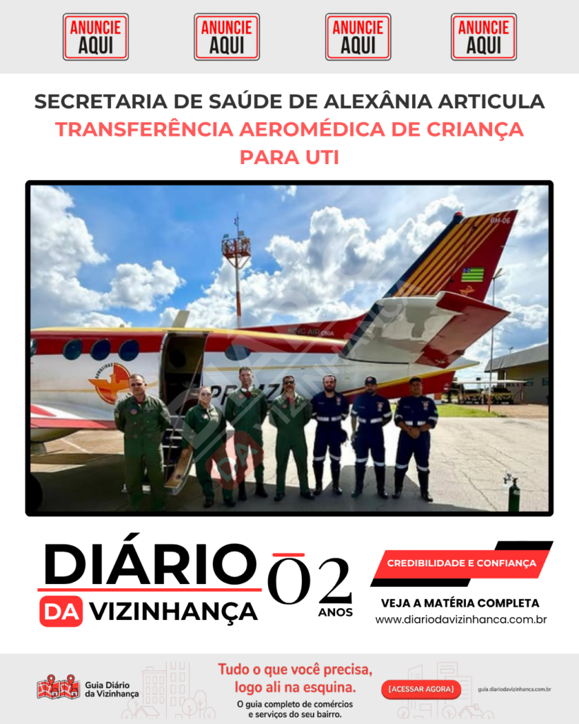 SECRETARIA DE SAÚDE DE ALEXÂNIA ARTICULA TRANSFERÊNCIA AEROMÉDICA DE CRIANÇA PARA UTI