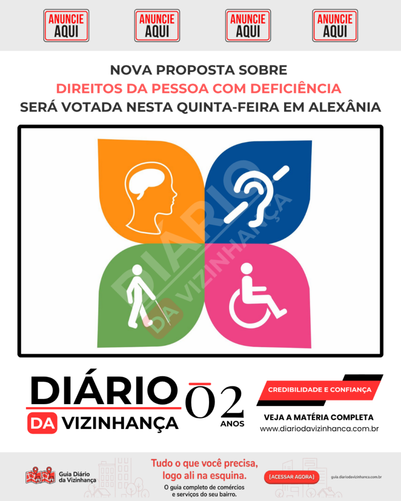 NOVA PROPOSTA SOBRE DIREITOS DA PESSOA COM DEFICIÊNCIA SERÁ VOTADA NESTA QUINTA-FEIRA EM ALEXÂNIA