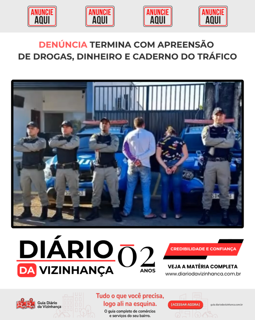 DENÚNCIA TERMINA COM APREENSÃO DE DROGAS, DINHEIRO E CADERNO DO TRÁFICO