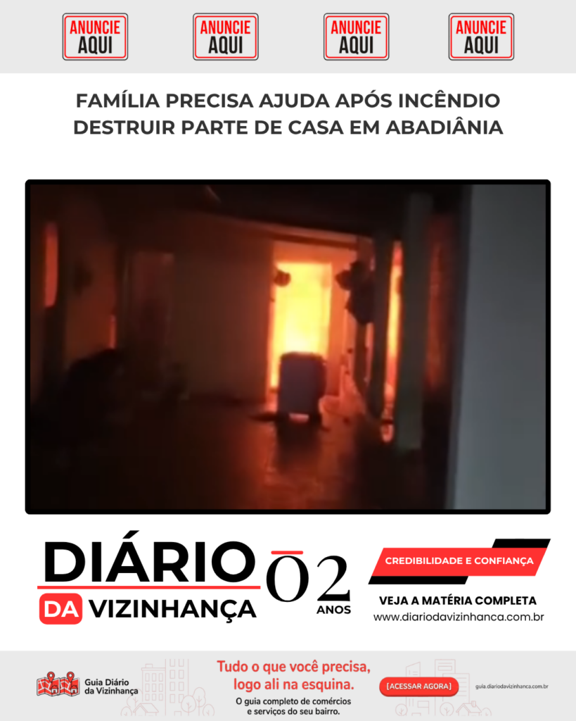 FAMÍLIA PRECISA AJUDA APÓS INCÊNDIO DESTRUIR PARTE DE CASA EM ABADIÂNIA