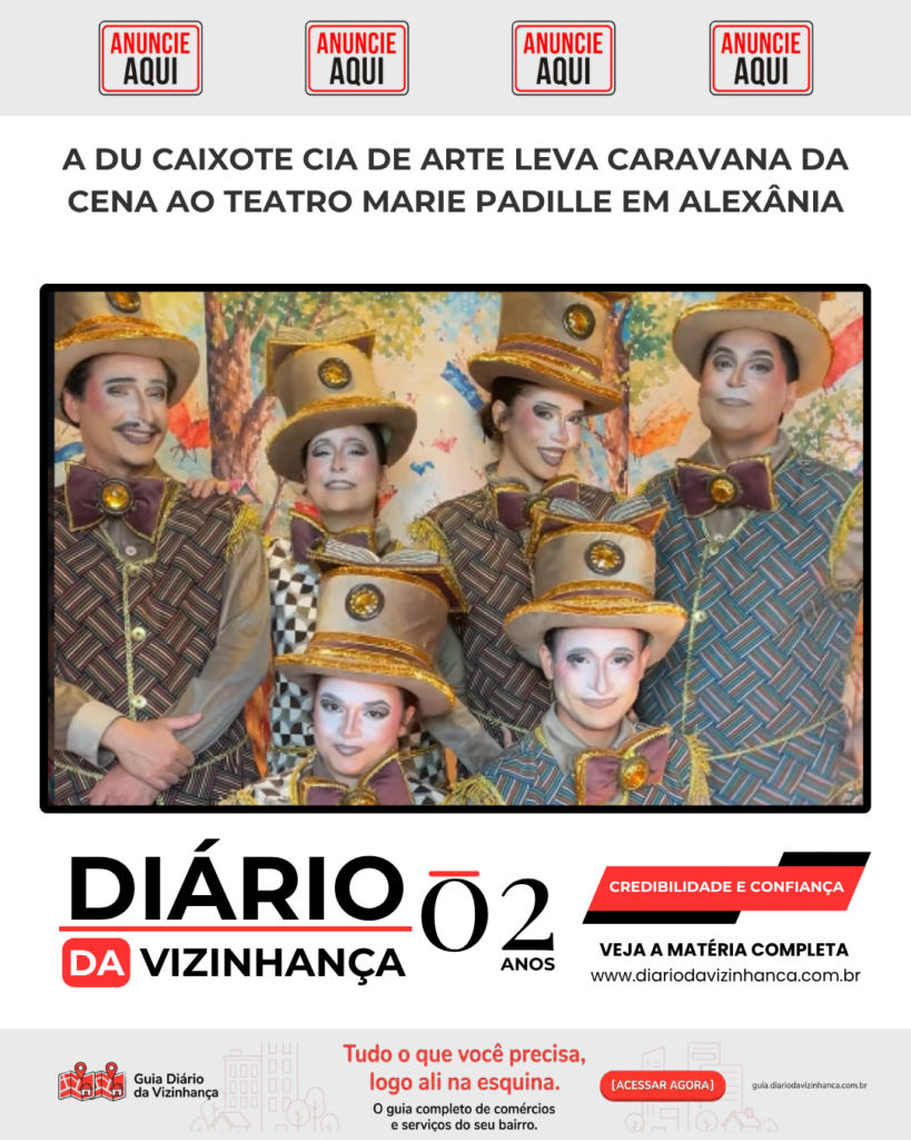 A DU CAIXOTE CIA DE ARTE LEVA CARAVANA DA CENA AO TEATRO MARIE PADILLE EM ALEXÂNIA