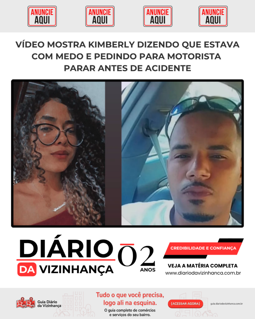 VÍDEO MOSTRA KIMBERLY DIZENDO QUE ESTAVA COM MEDO E PEDINDO PARA MOTORISTA PARAR ANTES DE ACIDENTE