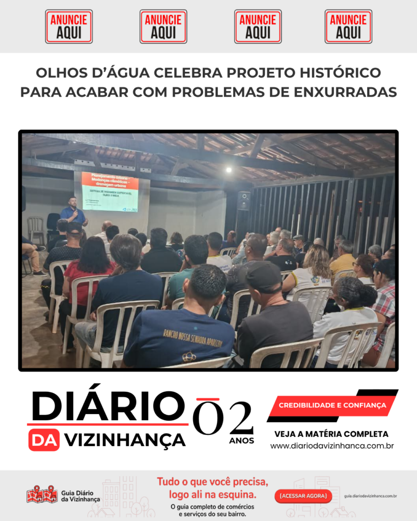 OLHOS D’ÁGUA CELEBRA PROJETO HISTÓRICO PARA ACABAR COM PROBLEMAS DE ENXURRADAS