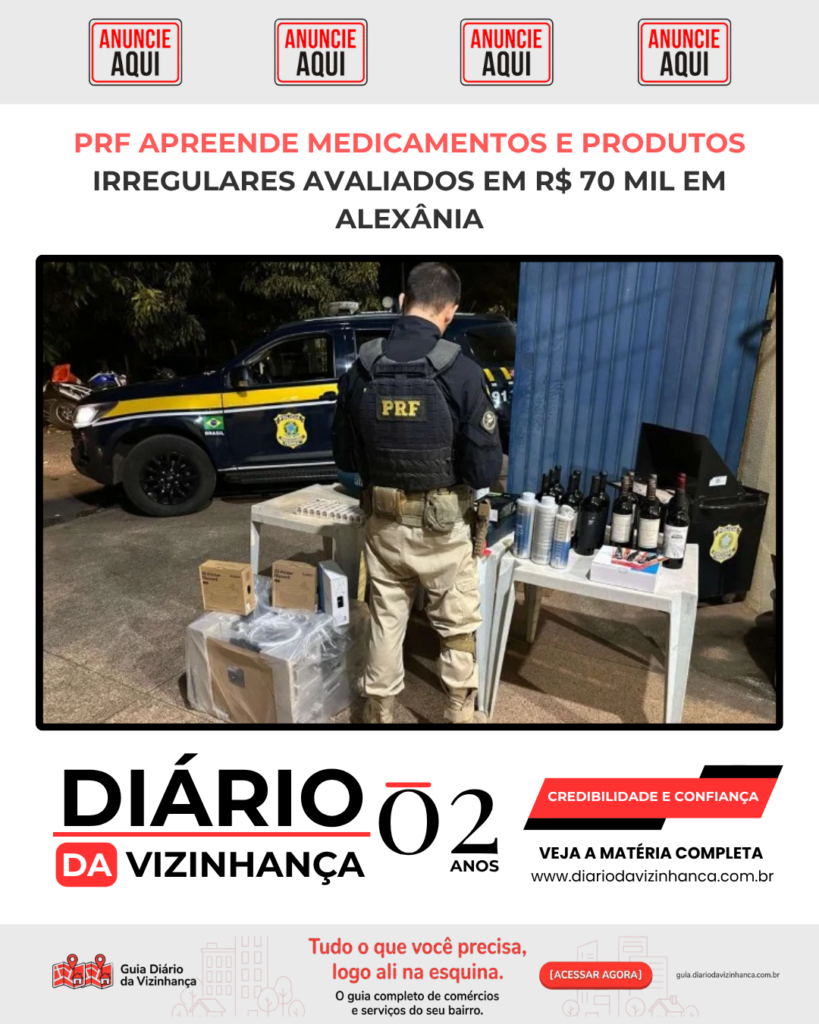 PRF APREENDE MEDICAMENTOS E PRODUTOS IRREGULARES AVALIADOS EM R$ 70 MIL EM ALEXÂNIA