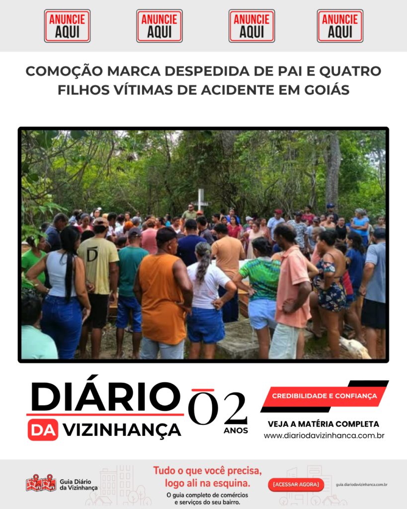 COMOÇÃO MARCA DESPEDIDA DE PAI E QUATRO FILHOS VÍTIMAS DE ACIDENTE EM GOIÁS