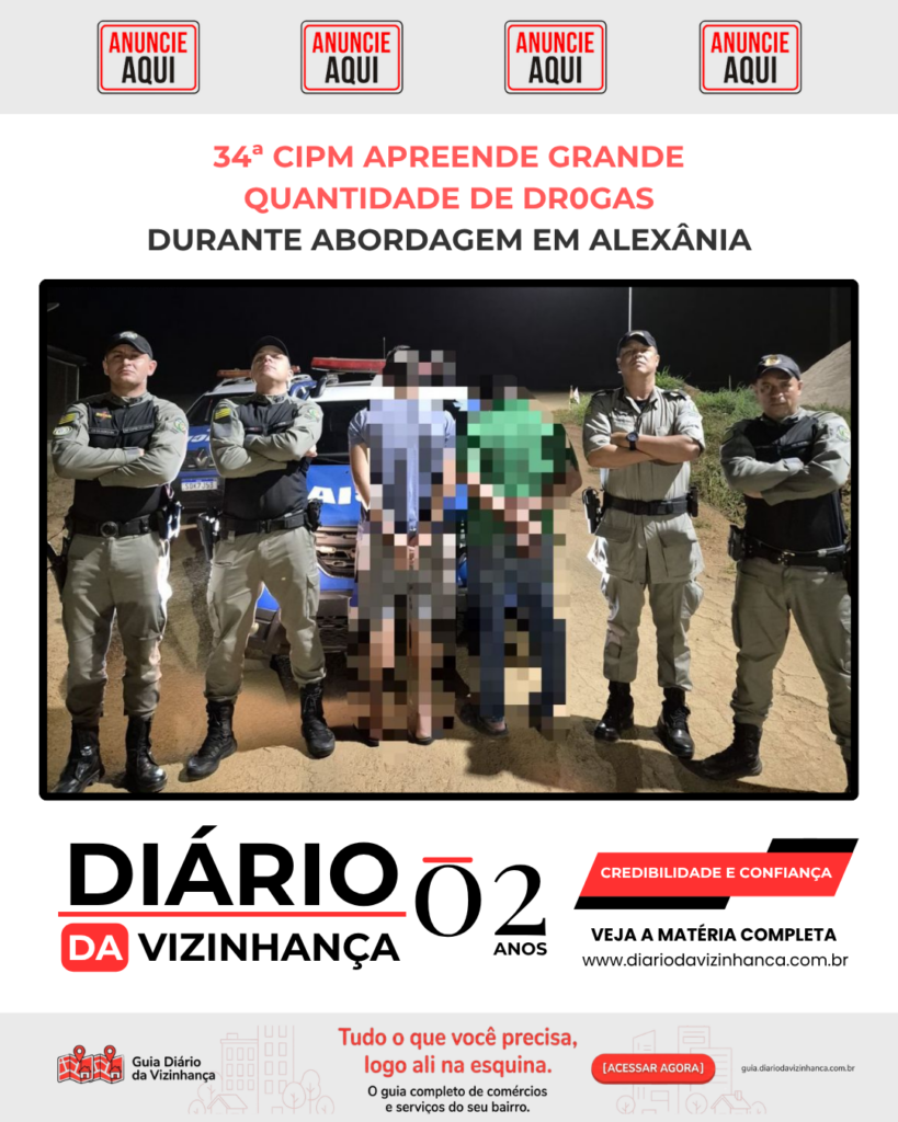 34ª CIPM APREENDE GRANDE QUANTIDADE DE DR0GAS DURANTE ABORDAGEM EM ALEXÂNIA