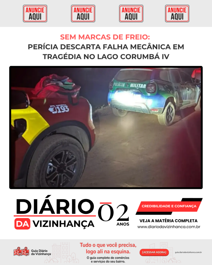SEM MARCAS DE FREIO: PERÍCIA DESCARTA FALHA MECÂNICA EM TRAGÉDIA NO LAGO CORUMBÁ IV