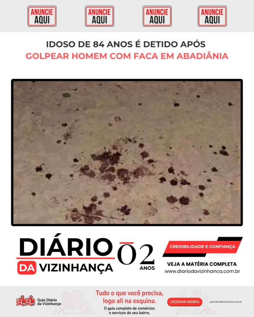 IDOSO DE 84 ANOS É DETIDO APÓS GOLPEAR HOMEM COM FACA EM ABADIÂNIA