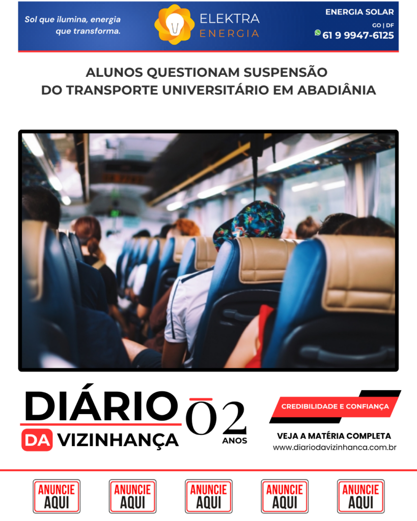 ALUNOS QUESTIONAM SUSPENSÃO DO TRANSPORTE UNIVERSITÁRIO EM ABADIÂNIA