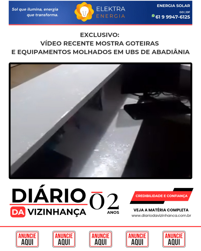 EXCLUSIVO: VÍDEO RECENTE MOSTRA GOTEIRAS E EQUIPAMENTOS MOLHADOS EM UBS DE ABADIÂNIA