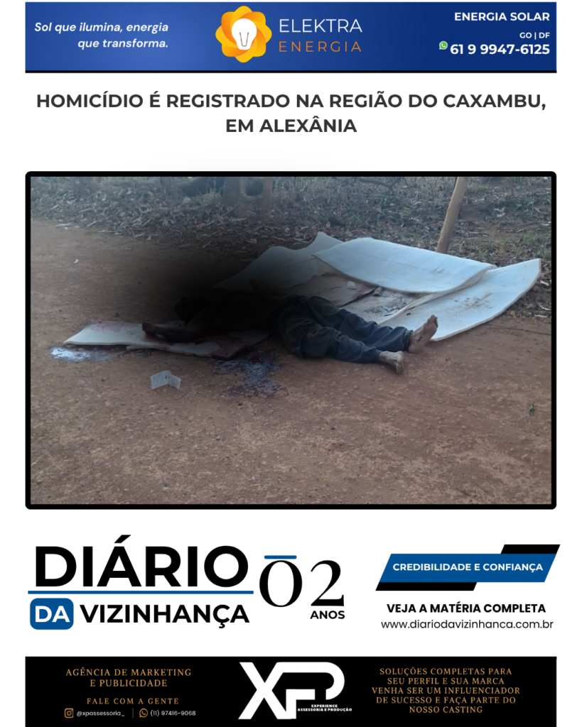 HOMICÍDIO É REGISTRADO NA REGIÃO DO CAXAMBU, EM ALEXÂNIA