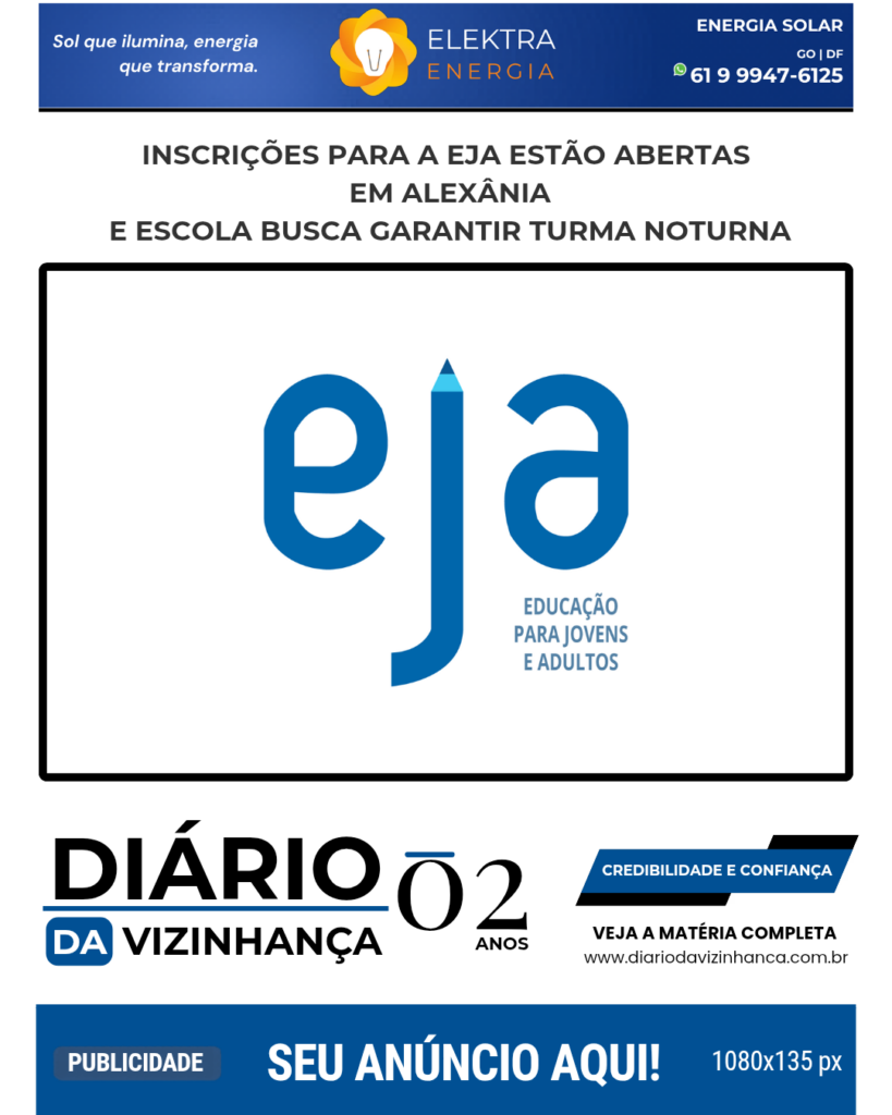 INSCRIÇÕES PARA A EJA ESTÃO ABERTAS EM ALEXÂNIA E ESCOLA BUSCA GARANTIR TURMA NOTURNA