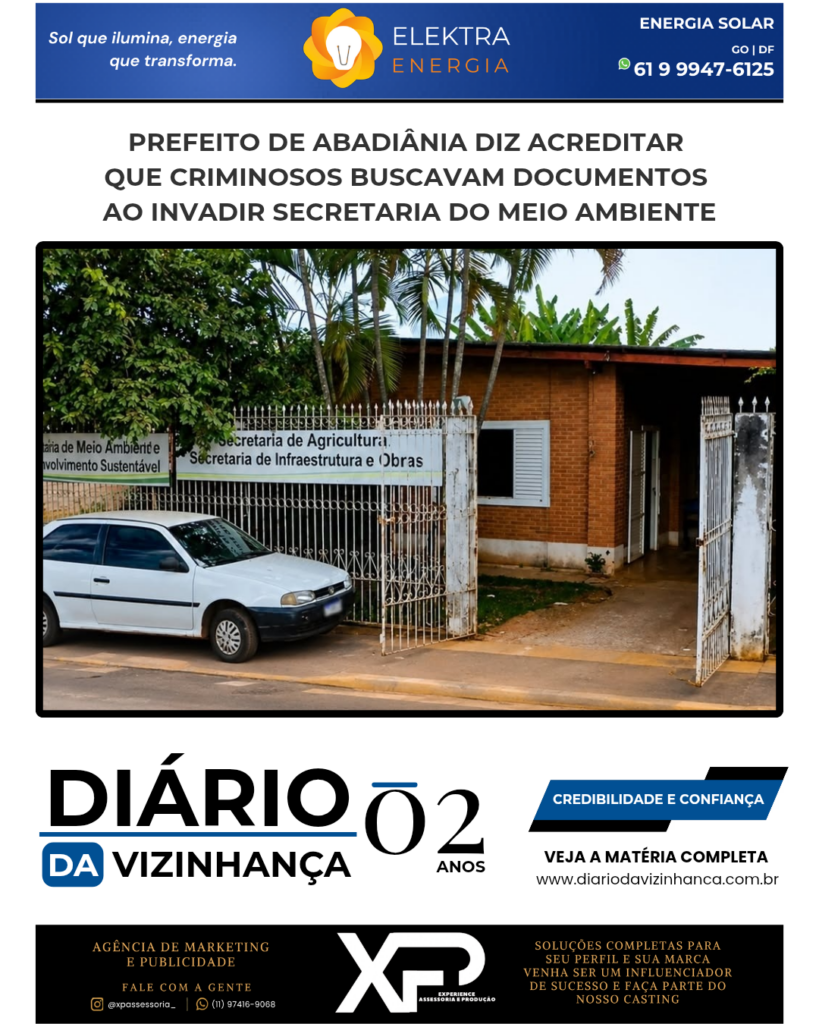 PREFEITO DE ABADIÂNIA DIZ ACREDITAR QUE CRIMINOSOS BUSCAVAM DOCUMENTOS AO INVADIR SECRETARIA DO MEIO AMBIENTE