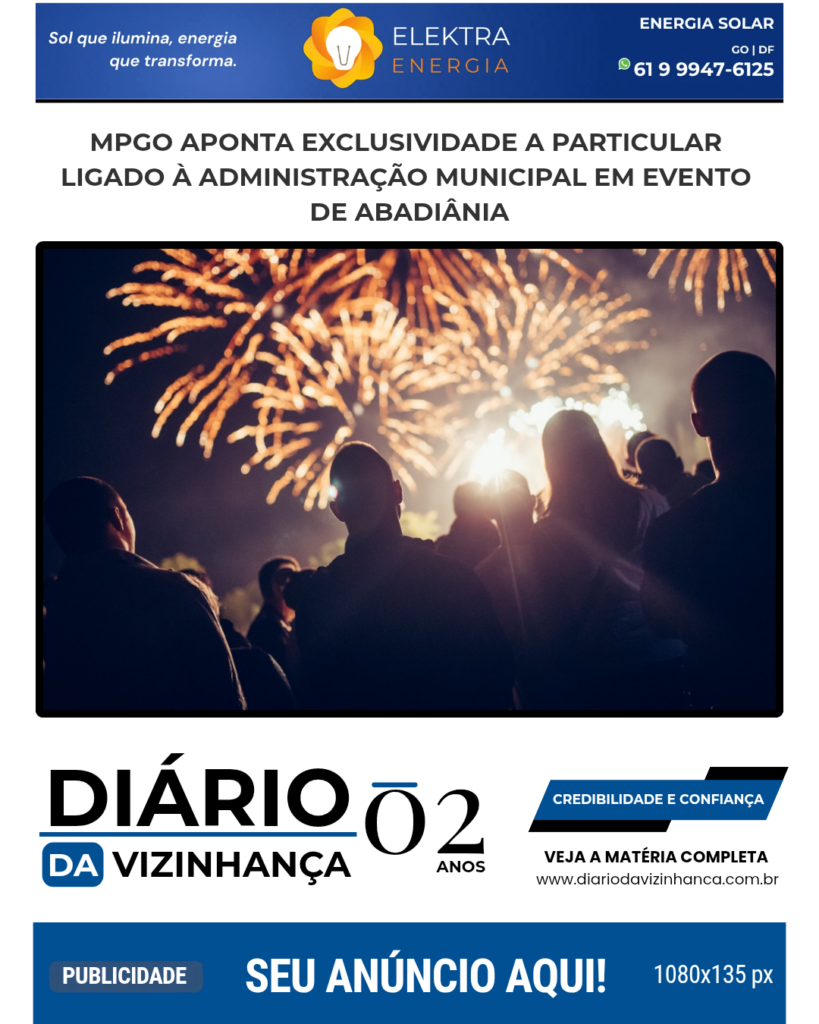 MPGO APONTA EXCLUSIVIDADE A PARTICULAR LIGADO À ADMINISTRAÇÃO MUNICIPAL EM EVENTO DE ABADIÂNIA