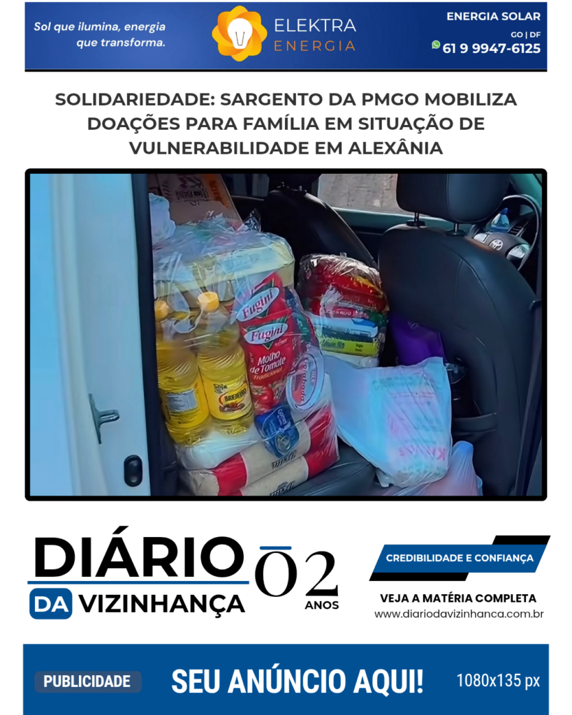 SOLIDARIEDADE: SARGENTO DA PMGO MOBILIZA DOAÇÕES PARA FAMÍLIA EM SITUAÇÃO DE VULNERABILIDADE EM ALEXÂNIA